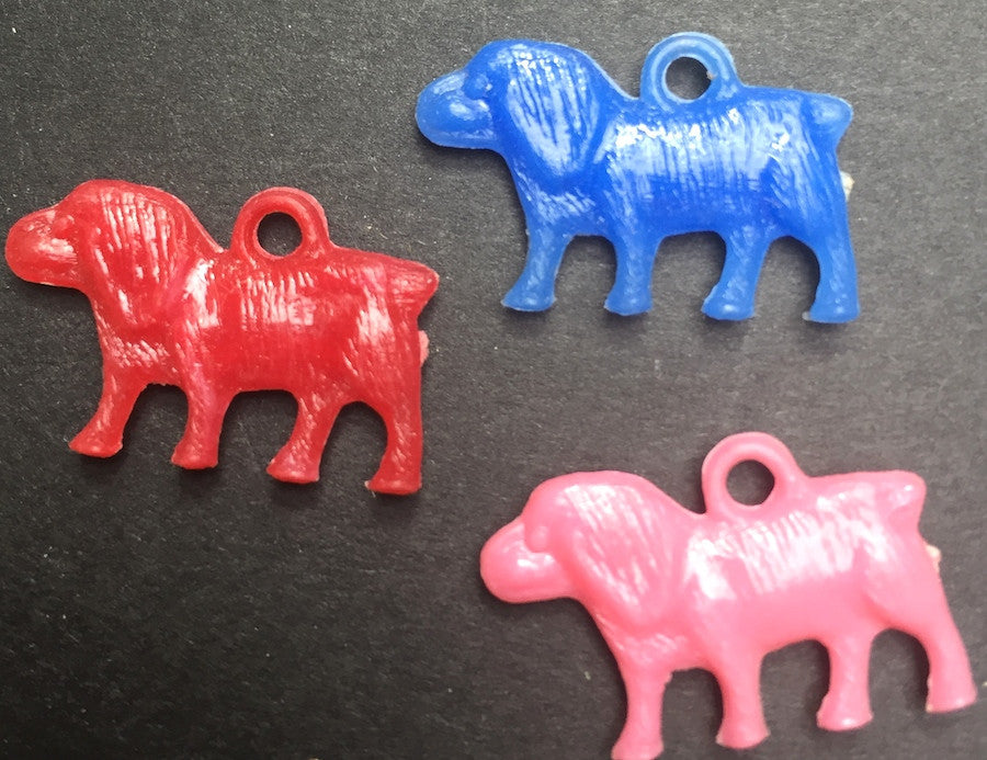 3 Vintage Dog Charms - 1.5cm tall