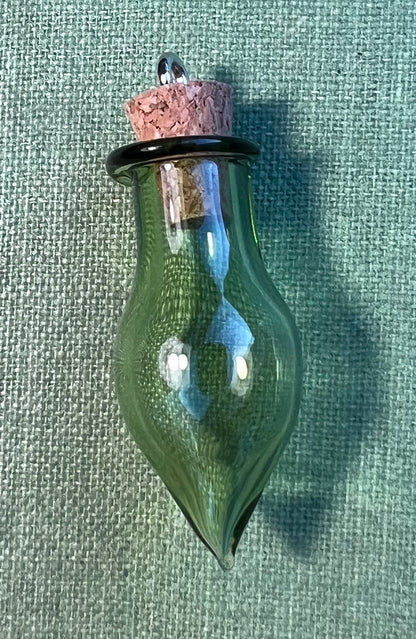 Little Glass Bottle with Cork Pendants - Choice of Colours and Shapes