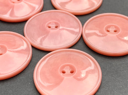 6 Big 2.8cm Soft Pink Vintage French Buttons