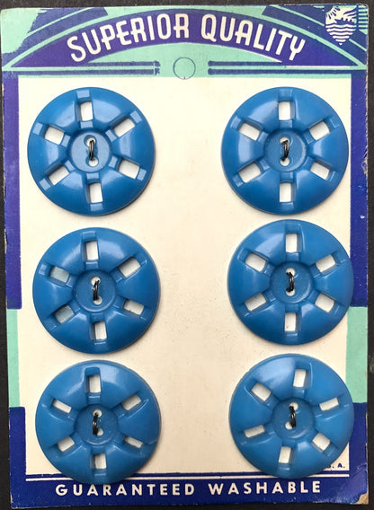 Modernist Azure Blue Buttons - Choice of Sizes