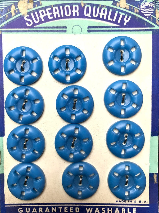 Modernist Azure Blue Buttons - Choice of Sizes