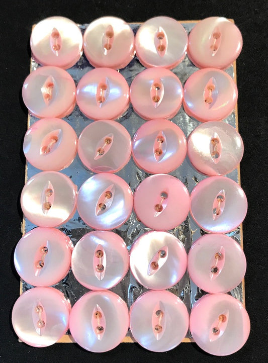 24 Shimmery Pale Pink 1.5cm Vintage Mother of Pearl Buttons