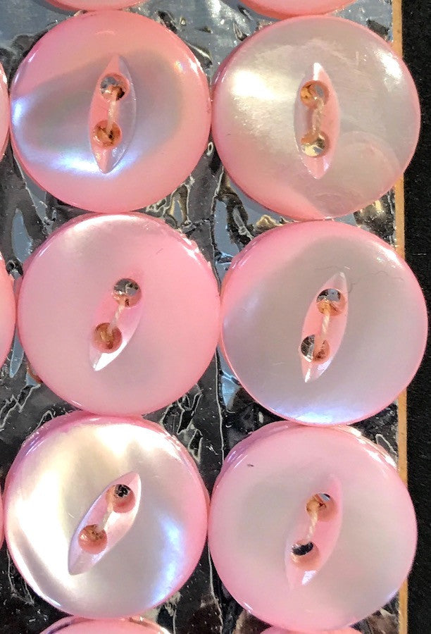 24 Shimmery Pale Pink 1.5cm Vintage Mother of Pearl Buttons