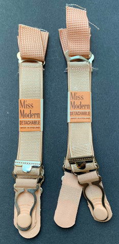 2 Pairs of 1940s Miss Modern "DETACHABLE" Pink SUSPENDERS 2cm wide