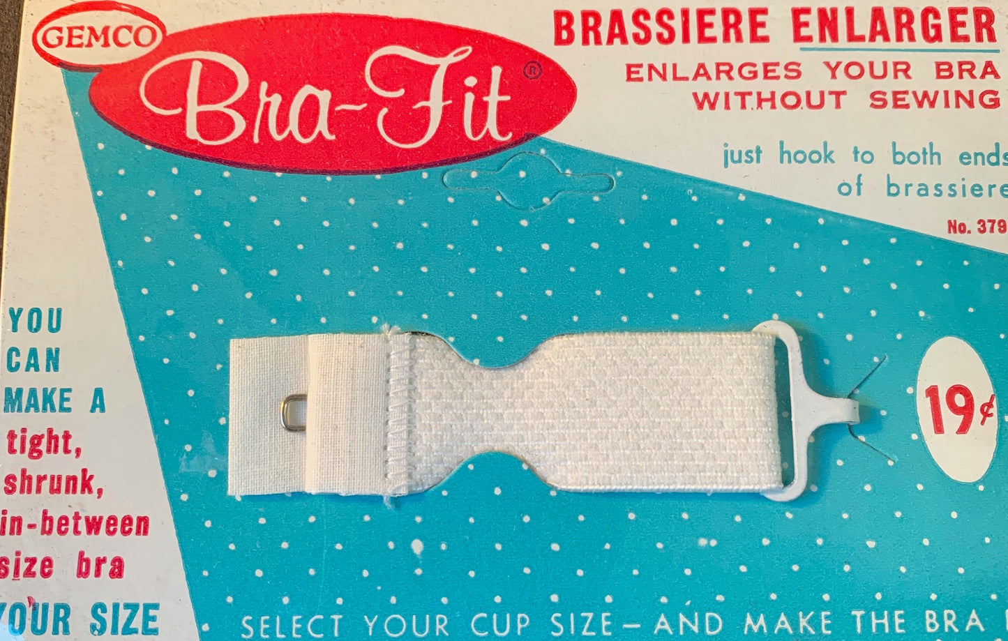 1940s BRASSIERE ENLARGER "ENLARGES YOUR BRA WITHOUT SEWING"