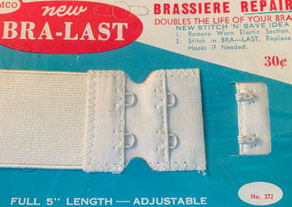 DOUBLE THE LIFE OF YOUR BRA -5" long 1.5" wide 1940s Brassiere Repair Kit