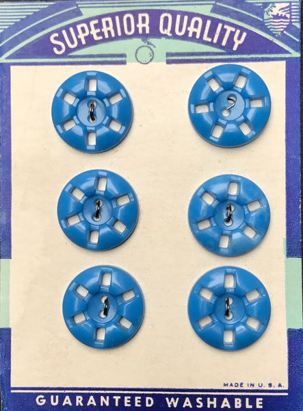 Modernist Azure Blue Buttons - Choice of Sizes