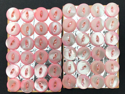 24 Shimmery Pale Pink 1.5cm Vintage Mother of Pearl Buttons