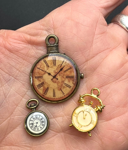 Choice of Alarm Clock and Pocket Watch Charms / Pendants