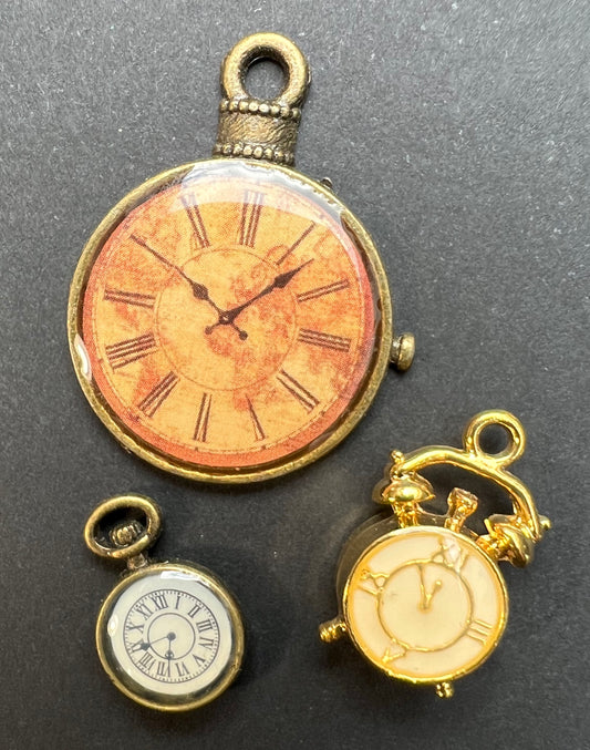 Choice of Alarm Clock and Pocket Watch Charms / Pendants