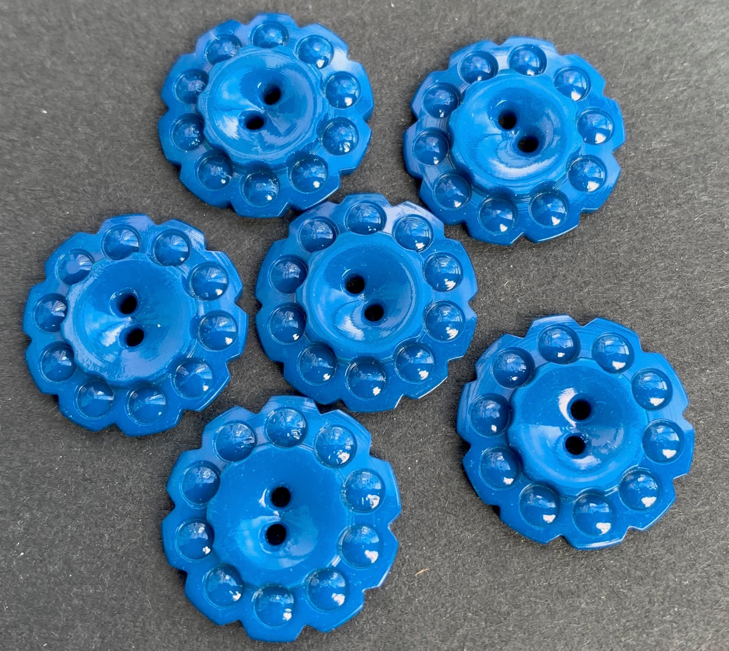 Sapphire Blue vintage  Buttons - 1.7cm or 2.2cm, Lots of 6 or Sheet of 24
