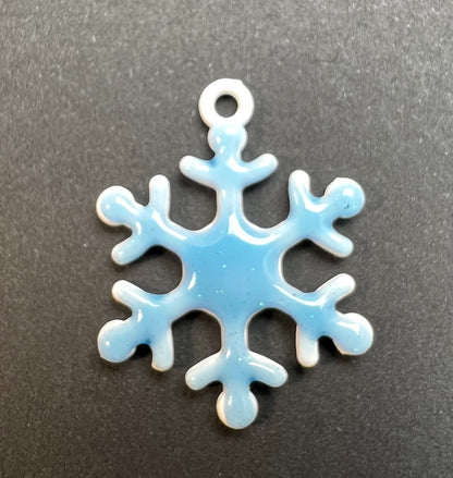 Shimmery Enamel Snowflake Charms.