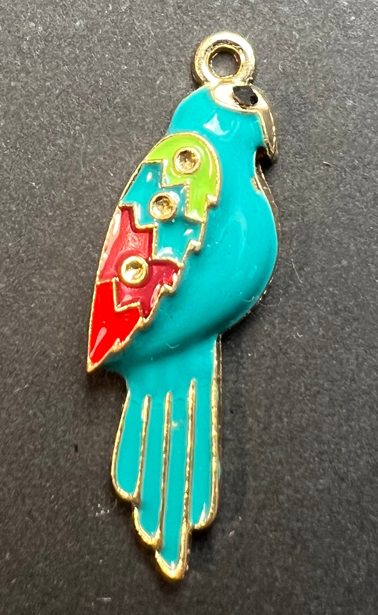 3cm tall Colourful Enamel Parrot Charm / Pendant