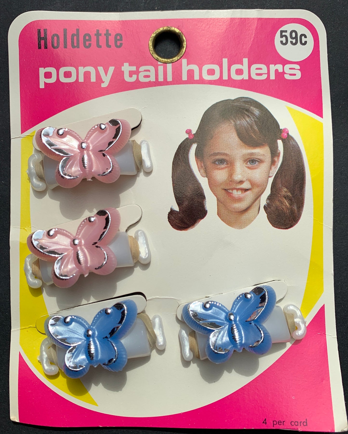 Gloriously 1970s Butterfly Pony Tail Barrettes
