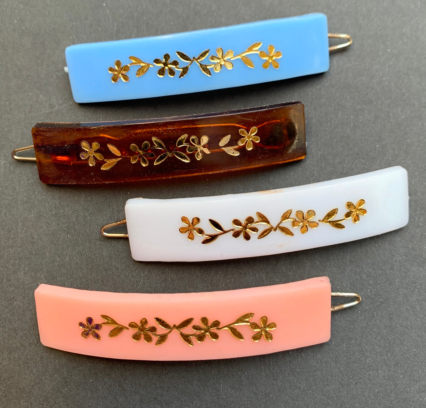 Happy Vintage Gold Flower Hair Clips