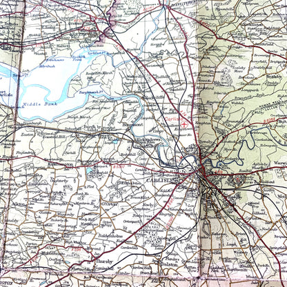 The Solway 1940s & 1950s Cloth mounted Maps Sheet 38. Incl. Carlisle, Penrith, Dumfries.
