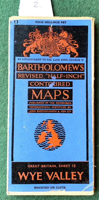 Detailed 1940s to 60s Maps of Wye Valley incl. Cheltenham, Gloucester, Stroud.