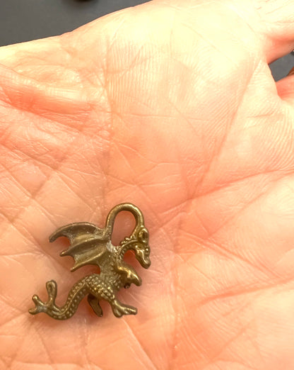 Little Bronze 1.5cm Dragon Charm / Pendant