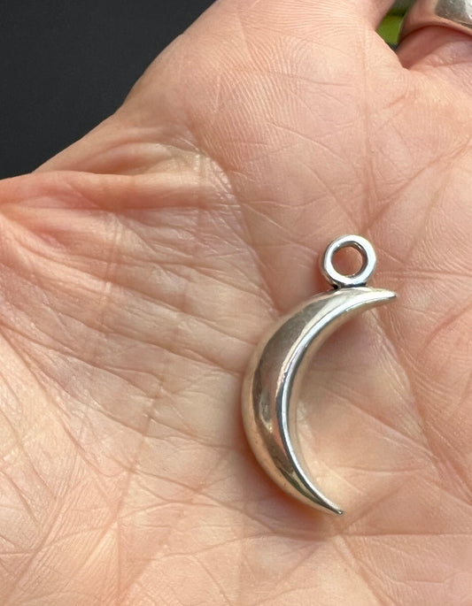 Solid 2.5cm Crescent Moon Charm / Pendant