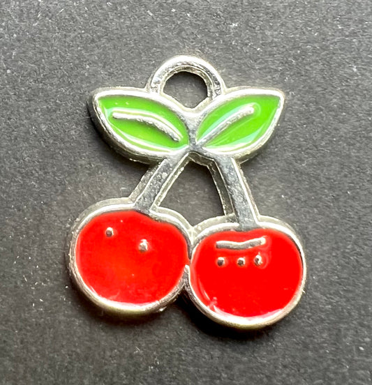 1.6cm Enamel Cherries Charm / Pendant