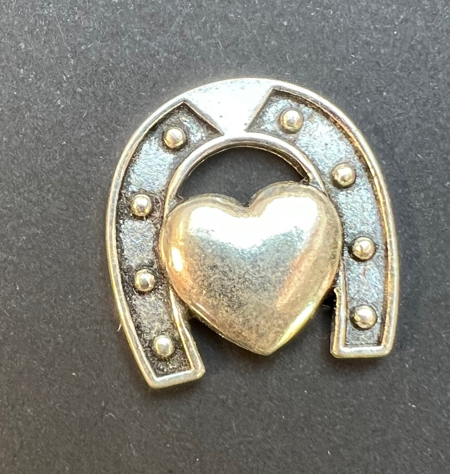 2.2cm Heart in a Horseshoe Charm / Pendant