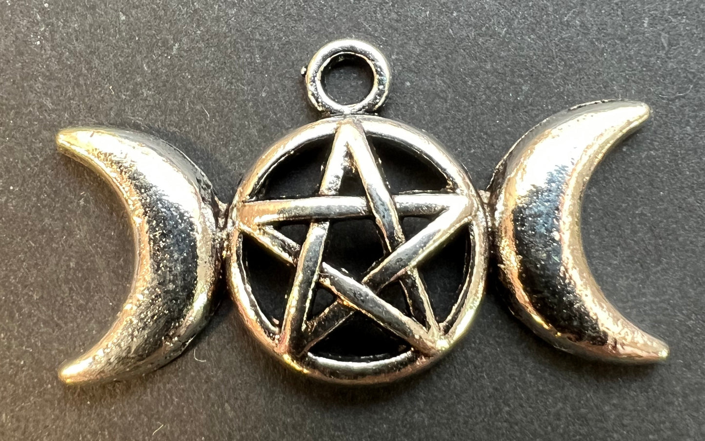 Pentacle and Crescent Moons 3cm wide Charm / Pendant