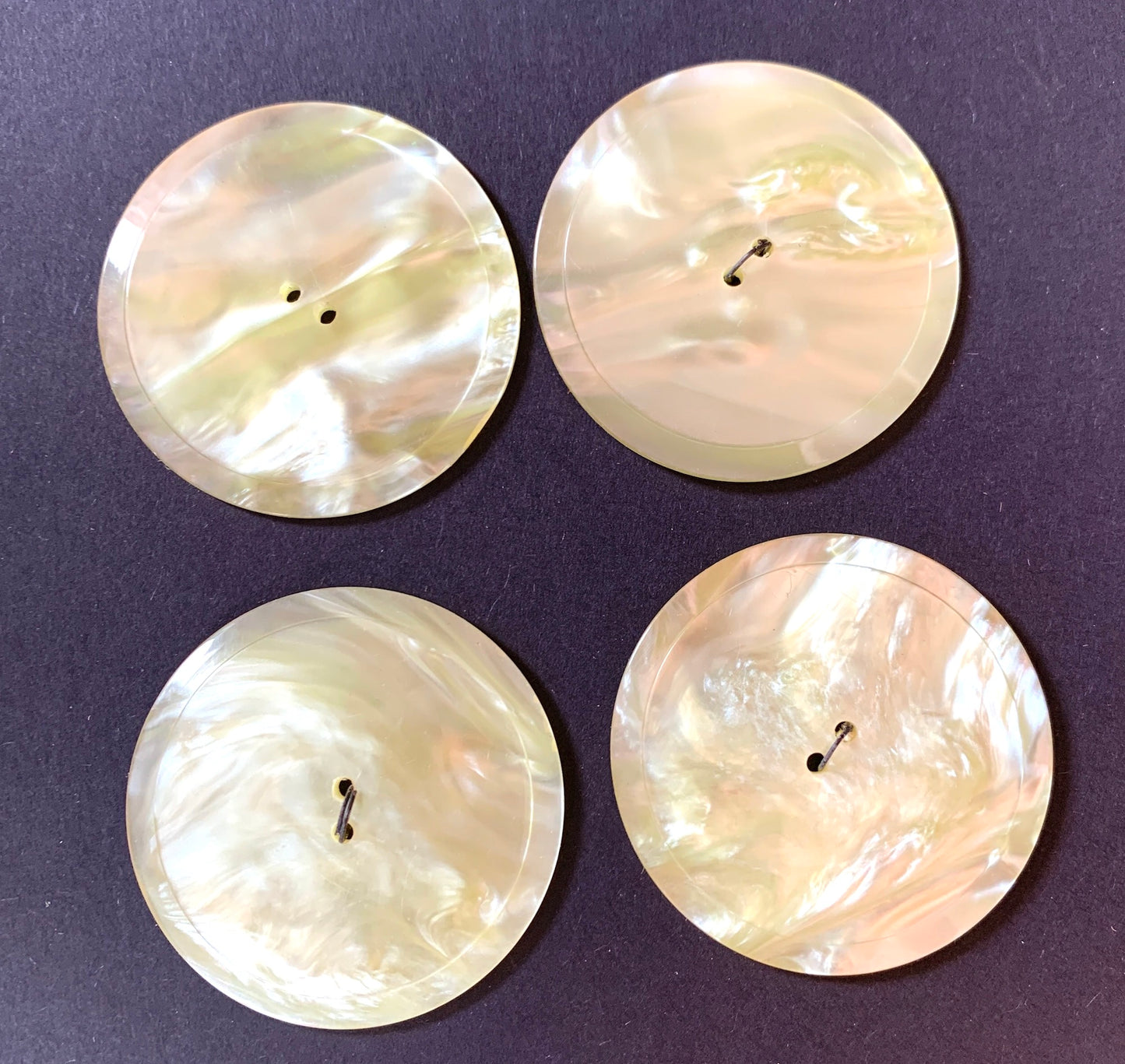 Gloriously Shimmering 1940s Moonglow Lucite Yellow Buttons - 3.8cm, 2.6cm, 2cm or 1.7cm.Made in England