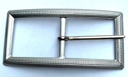 Vintage 1940s Big 9 x 4.2cm Silver Tone Metal Belt Buckle - Old Shop Stock