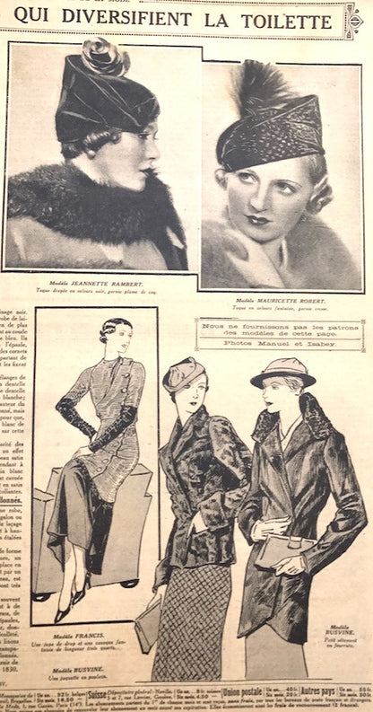 "The First Ball" November 1933 French Fashion Paper Le Petit Echo de la Mode