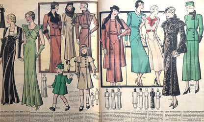 "The First Ball" November 1933 French Fashion Paper Le Petit Echo de la Mode