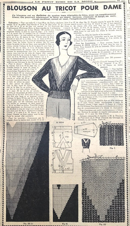 "The First Ball" November 1933 French Fashion Paper Le Petit Echo de la Mode