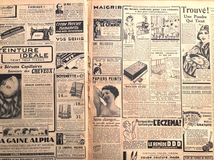 "The First Ball" November 1933 French Fashion Paper Le Petit Echo de la Mode