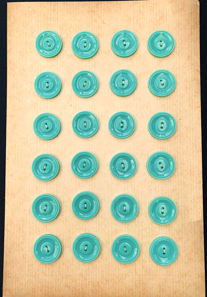 24 Aqua Turquoise Buttons - 2cm wide
