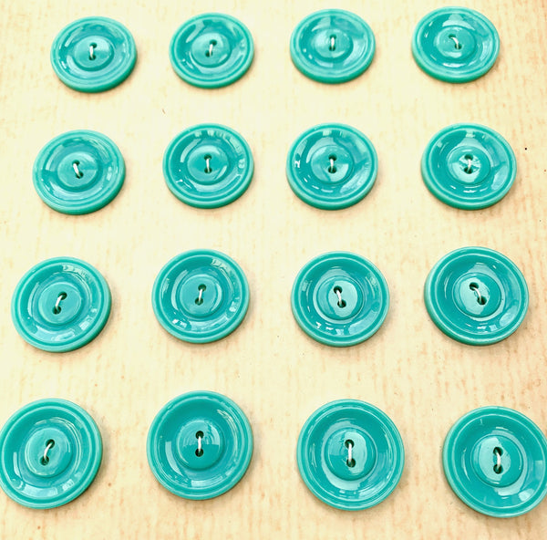 24 Aqua Turquoise Buttons - 2cm wide