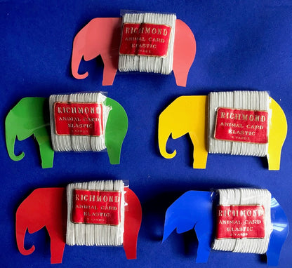 1940s Rayon Elastic on "Non-Inflammable" plastic animal holders Made in England