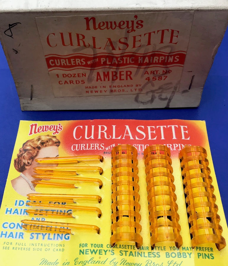 1950s CURLASETTE  2.5" / 6cm Curlers with hairpins Made in England