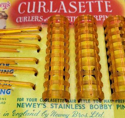 1950s CURLASETTE  2.5" / 6cm Curlers with hairpins Made in England