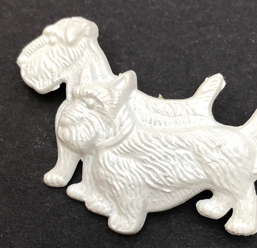 Delightful Vintage 1950s Scottie Dog & West Highland Terrier Brooch - Choice of Colours