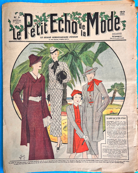 Fancy dress Costumes in January 1935 French Fashion Paper Le Petit Echo de la Mode