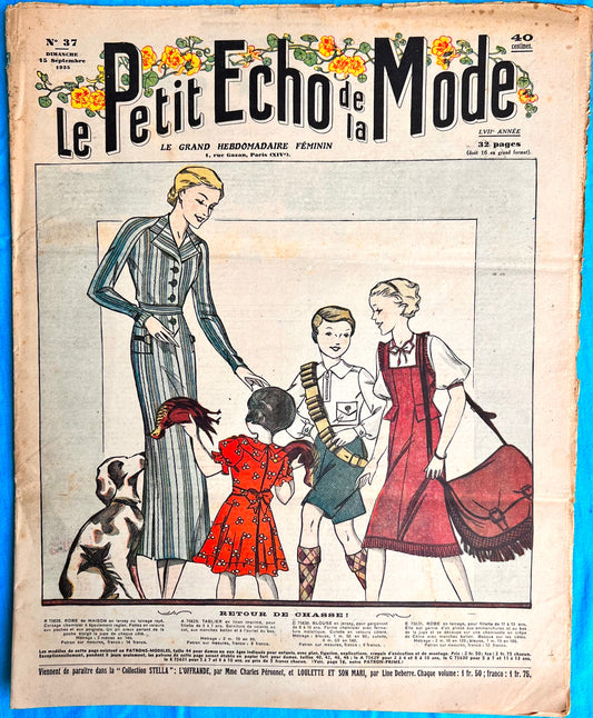 Hunting Season in September 1935 Women's Paper Le Petit Echo de la Mode