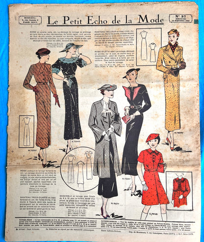 Hunting Season in September 1935 Women's Paper Le Petit Echo de la Mode