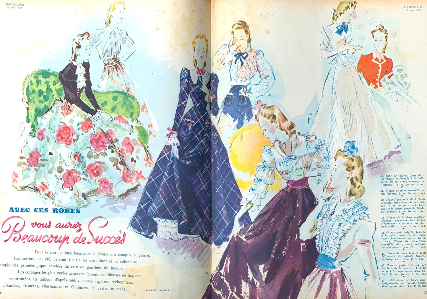 Fascinating 12th May 1939 French MARIE CLAIRE No.115