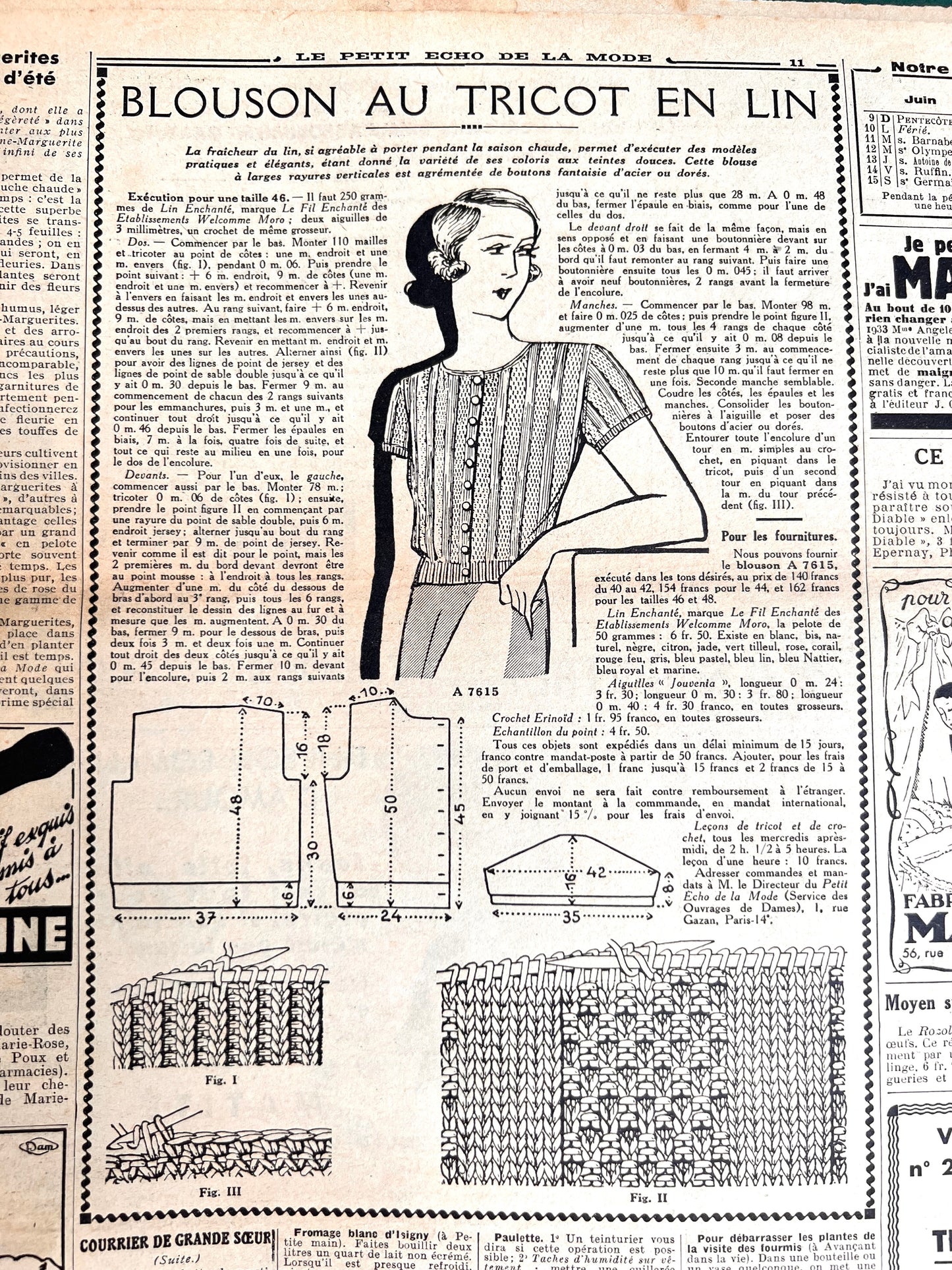 1930s Summer Holiday Fashions in 9th June 1935 French Fashion Paper Le Petit Echo de la Mode