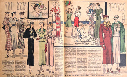 1930s Summer Holiday Fashions in 9th June 1935 French Fashion Paper Le Petit Echo de la Mode