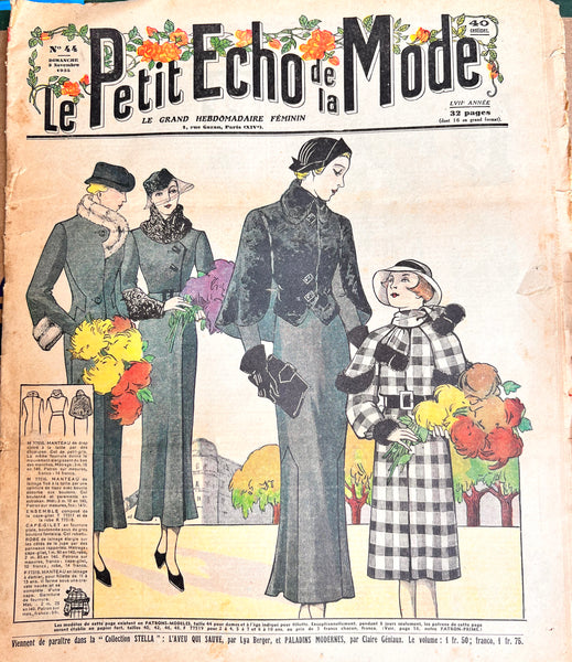 Winter Fashions incl. Mourning Coats and Childrens Toys in November 1935 Women's Paper Le Petit Echo de la Mode