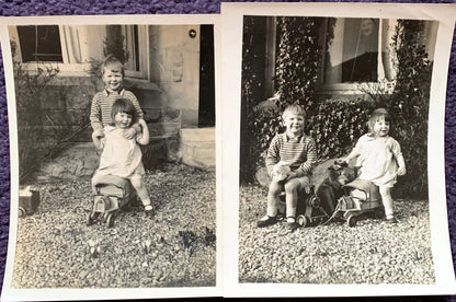 2 x 1930s Photos of Children and their  Toys ( A35)