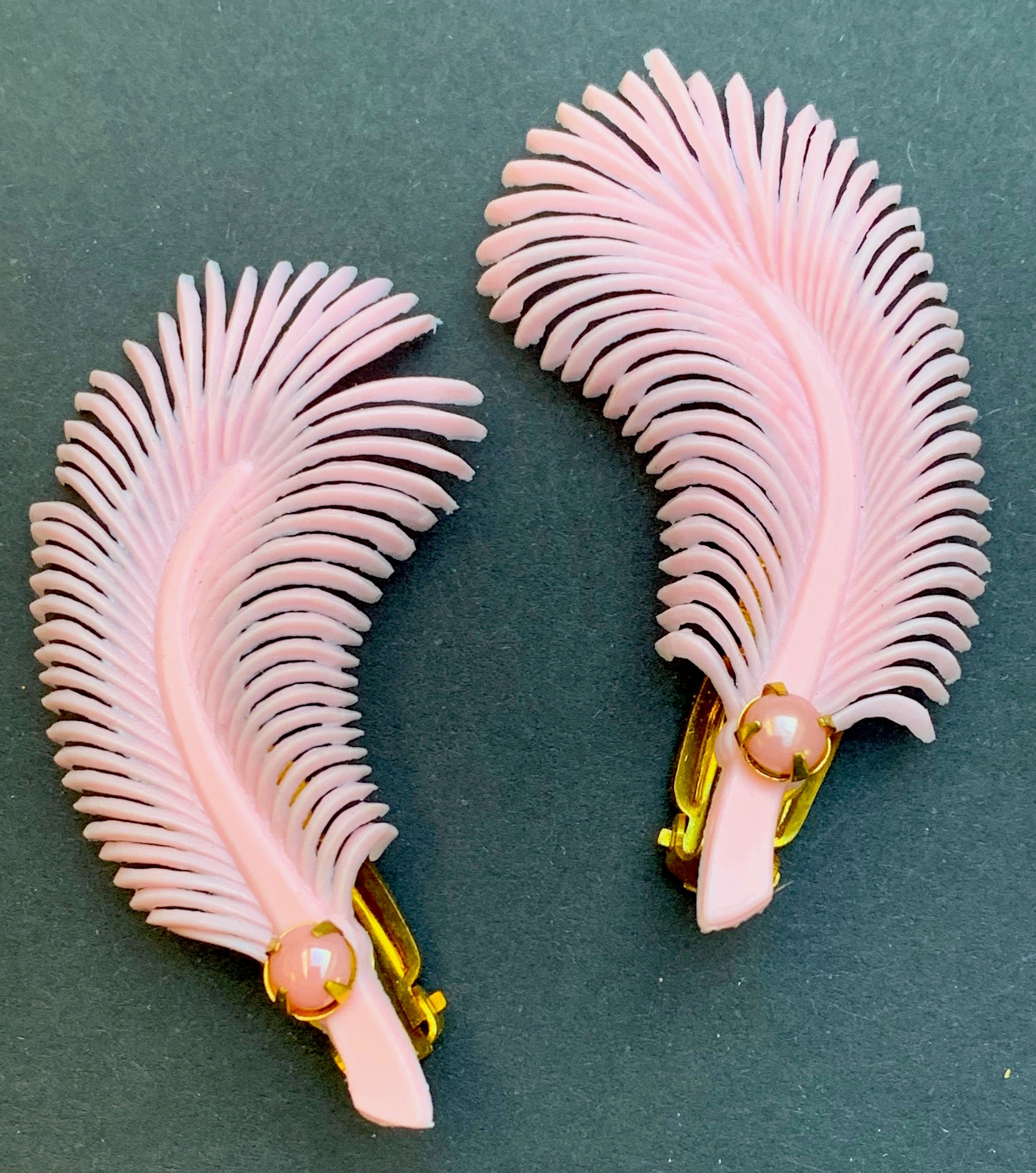 Clip on 2024 feather earrings