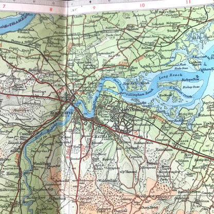 1940s Bartholomew's 1/2" to 1 Mile Contoured Map of KENT