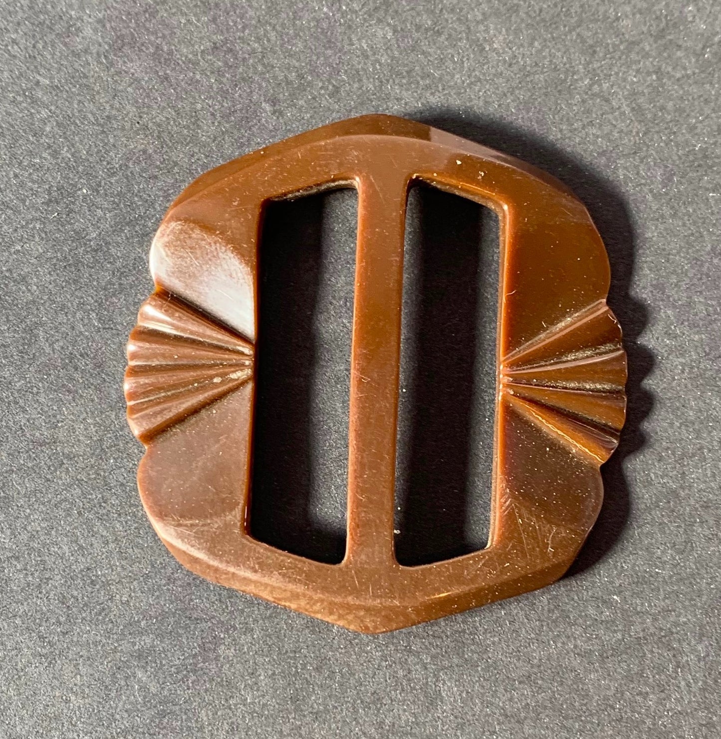 Chocolate Brown Deco Casein 4.5cm Belt Buckle