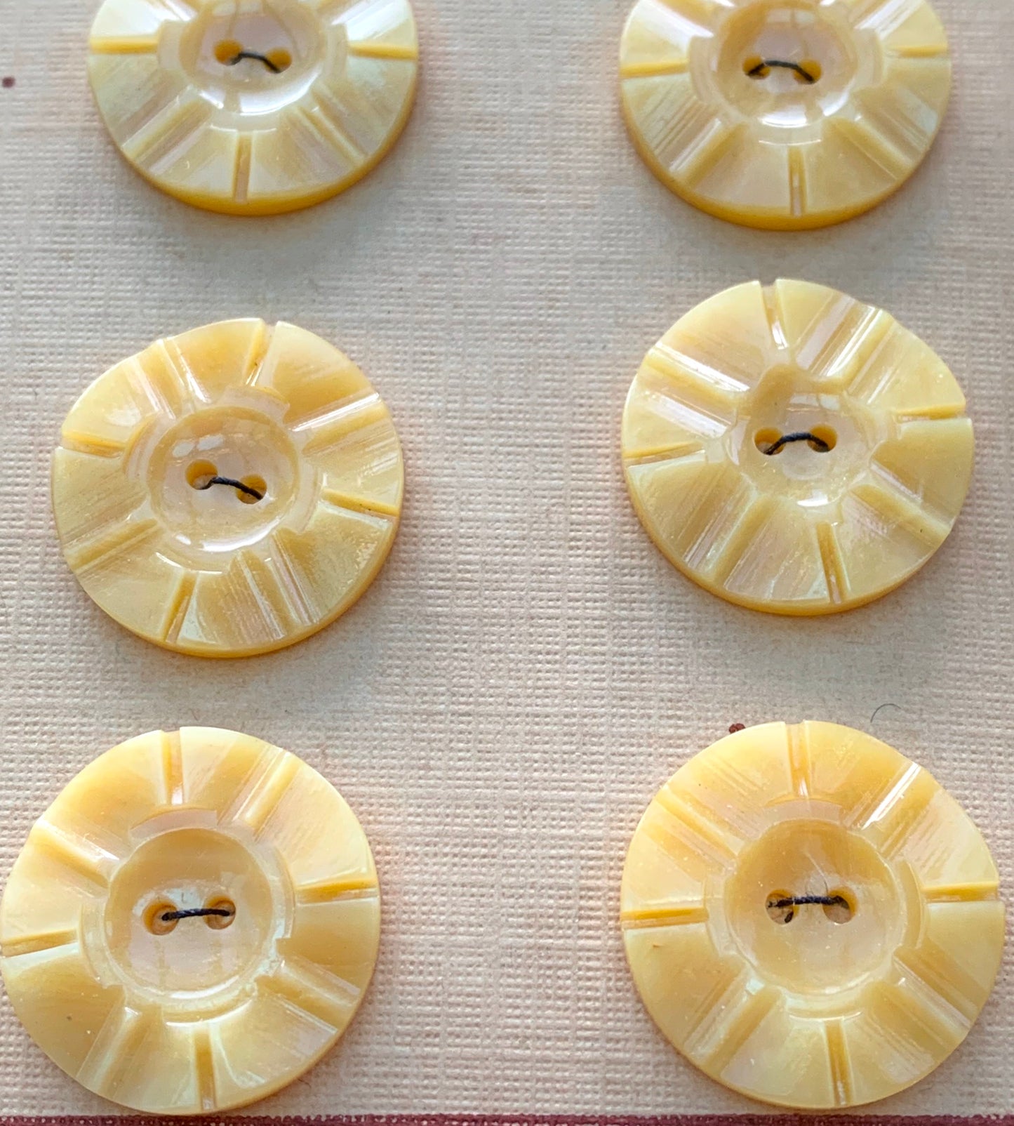 1.7cm Corn Yellow Vintage  Buttons -Sheets of 24 or 6 loose.